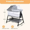 thumbnail image 4 of SACVON Baby Bassinet Bedside Sleeper, 6 adjustable height settings, compatible with adult beds, suitable for babies under 12 months, unisex (Gray), 4 of 8