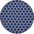 thumbnail image 1 of Unique Loom 3121501 Moroccan Lattice Round Rug, 12' 2", Navy Blue/Beige, 1 of 10