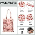thumbnail image 3 of Cute Strawberry Canvas Tote Bag – Reusable Grocery Bag with Watercolor Red Berry & Kawaii Fruit Print for Strawberry Lovers & Summer Style Fans, 3 of 5