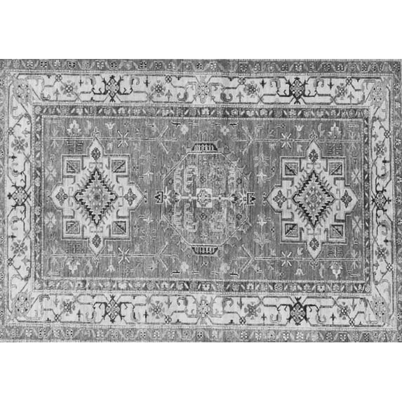 Ahgly Company Indoor Rectangle Geometric Gray Traditional Area Rugs, 5' x 7'