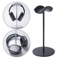 thumbnail image 2 of Soporte para auriculares portátil de aleación de aluminio, soporte estable para auriculares. negro, 2 of 9
