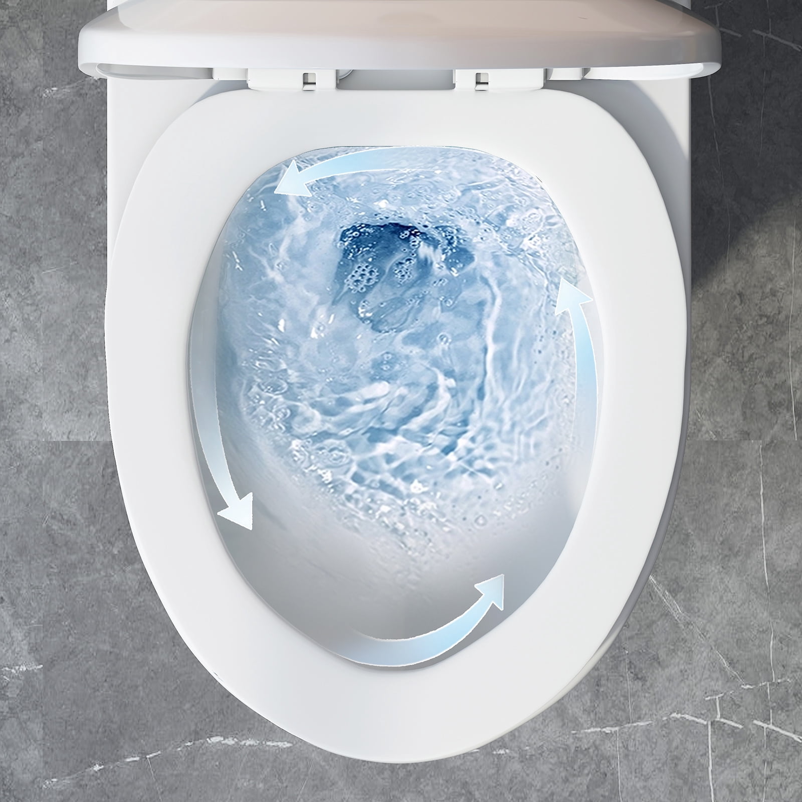 Puremind One-Piece Elongated Ceramic Toilet,4/6 Dual Flush 1.28 Gpf, White (27.6''Dx15''Wx29.5''H)