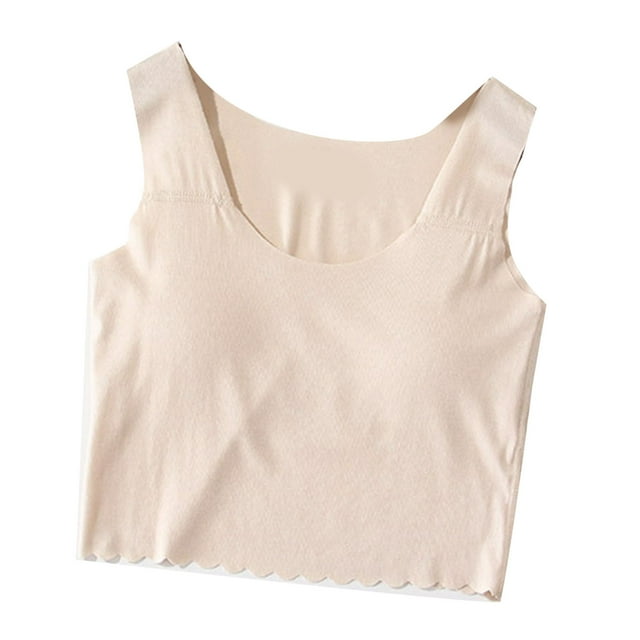 Sujetador sin costuras para niñas, transpirable, cómodo, estilo fino, chaleco para niñas adolescentes, sujetador para estudiantes de secundaria, color de piel 140 cm/55,1 pulgadas