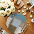 thumbnail image 2 of Teal Blue Round 13 Inch Placemats Set of 4, Brown White Minimalist Retro Smear Ombre Art HeatResistant Non Slip Place Mats for Dining Table, Wipeable Braided Kitchen Table Mats for Housewarming, 2 of 9