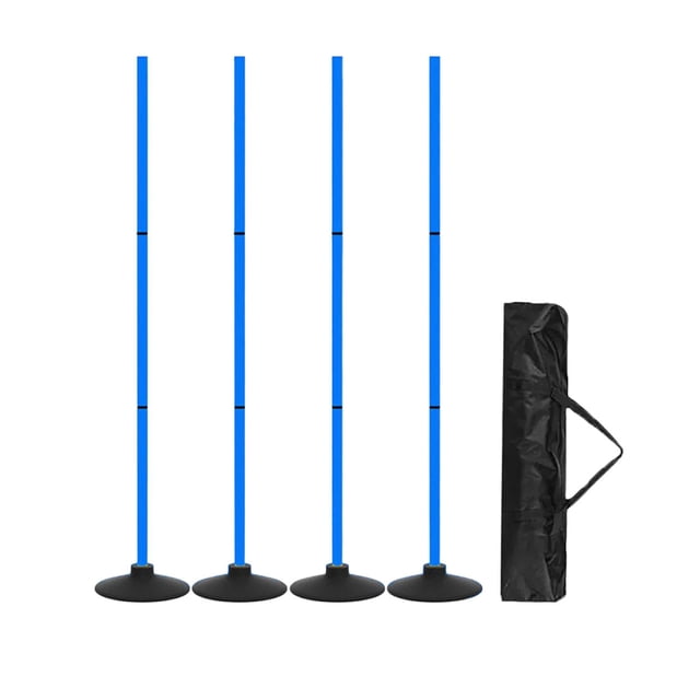 DYNWAVECA 4Pcs Agility Training Poles Soccer Training Sticks Multifunction Portable Agility Practice Equipment for Rugby Outdoor Sports blue