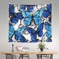 thumbnail image 2 of Yiaed Blue and White Butterflies Print Tapestry for Bedroom,Tapestry Wall Tapestries, Tapestry Aesthetic for Living Room Dorm Room 51" X 60", 2 of 6