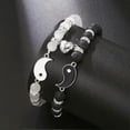 thumbnail image 4 of 2pcs Magnetic Couple Bracelet Set, Matching Hearts Yin Yang Bracelet, Beaded Bracelet for Men & Women, Friendship, Valentine's Day Gift, 4 of 5