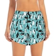 thumbnail image 2 of Daiia Penguins Pattern Women's 2 in 1 Running Shorts - Lightweight Athletic Workout Gym Yoga Shorts Liner with Phone Pockets-Medium, 2 of 7