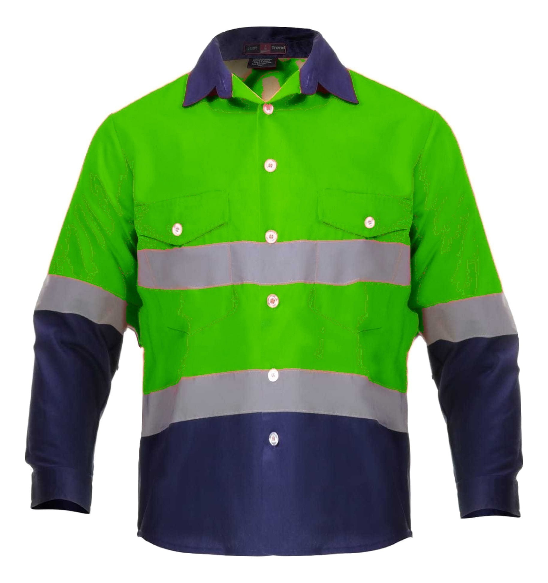 Hi Vis 2 Tone Rugby Shirt Safety High Visibility Sweatshirt Security Jumper Top 
