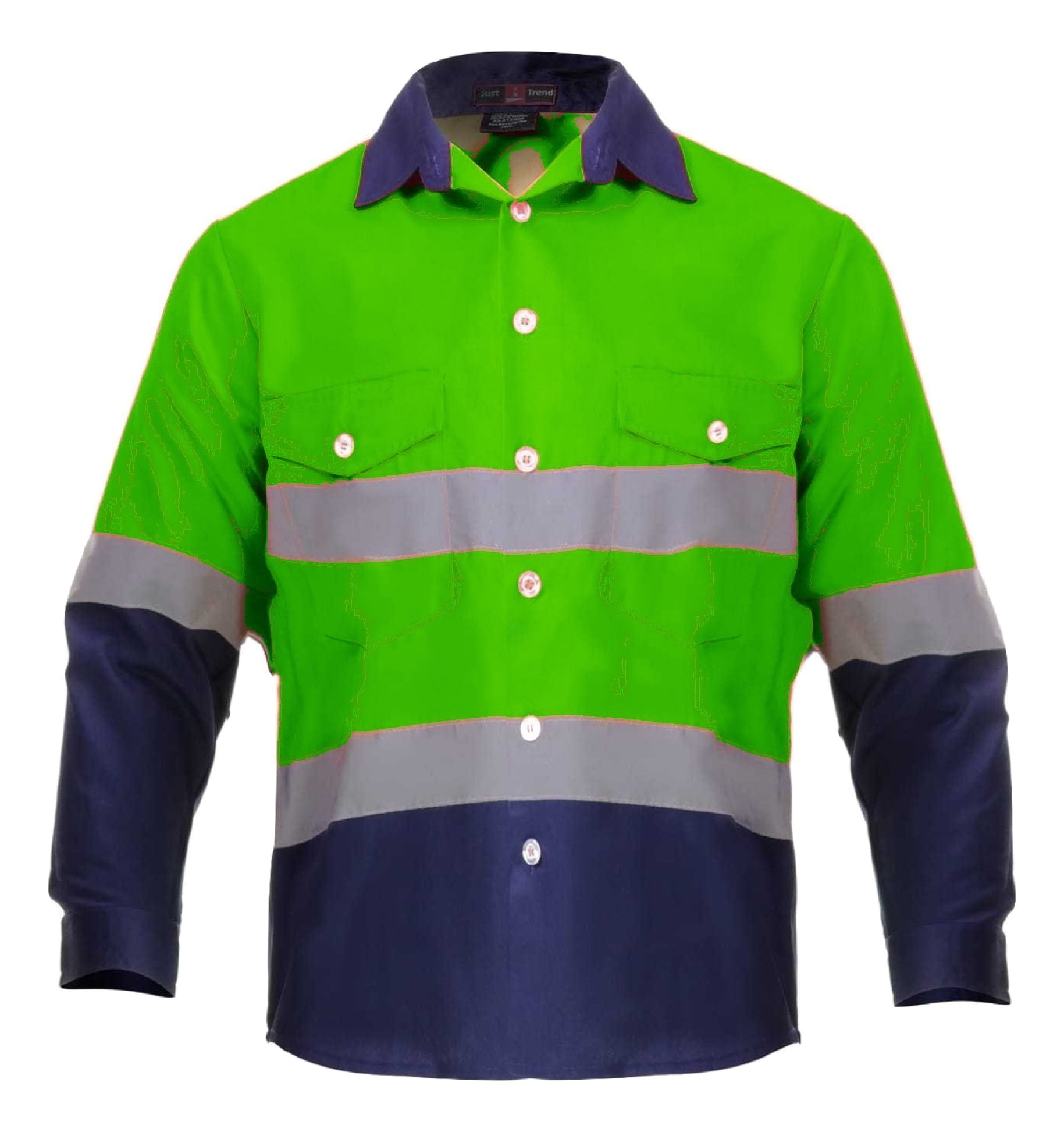 long sleeve high visibility work shirts Vis hi work shirt blue ...