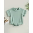 thumbnail image 2 of Caoirhny Baby Boys Girls Summer Romper, Short Sleeve Solid Color Bodysuit Newborn Clothes, 2 of 8