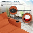 thumbnail image 3 of Lunale Oversized Lounge Chair & Ottoman Set - 45.5" Cloud Corduroy Accent Armchair with USB/Cup Holder for Modern Living/Bedroom, Orange Red, 3 of 8