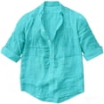 thumbnail image 4 of Luvrsol Big & Tall Shirts for Men Short Sleeve Button Down Shirt Solid Casual, S-5XL, 4 of 4