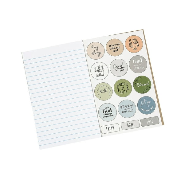 Fun Express 5" x 8" Brown Bible Verse Faith Journals with Sticker Sheet - 24 Pieces