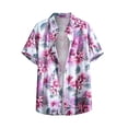 thumbnail image 1 of Camisas Para Hombre Slim Fit Camisa de manga corta con estampado de cuello para hombre Camisa de manga corta suelta informal (Red, 5XL), 1 of 6