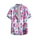 thumbnail image 1 of Camisas Para Hombre Slim Fit Camisa de manga corta con estampado de cuello para hombre Camisa de manga corta suelta informal (Red, 5XL), 1 of 6