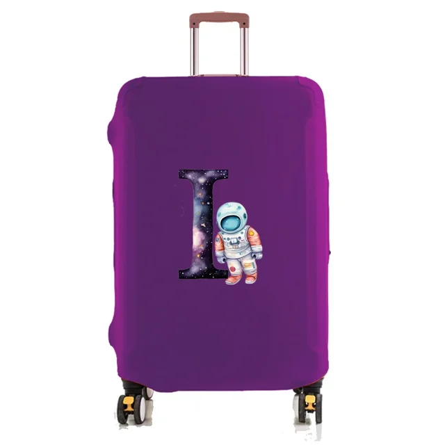 Travel Luggage Cover Baggage Suitcase Protector Washable Reusable Dustproof Scratch-proof Suitcase Cover Astronaut Print Pattern 8astronaut letterI M