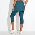 thumbnail image 7 of KHONTS Women's Yoga Skirted Capri Leggings Golf Tennis Pants with Skirt for Running Workout Active Dark Green M, 7 of 7