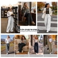 thumbnail image 4 of TEMOFON Sweatpants for Women Wide Leg Casual Baggy Pants High Waisted Elastic Drawstring Lightgray Sweatpant with Pockets XL, 4 of 9