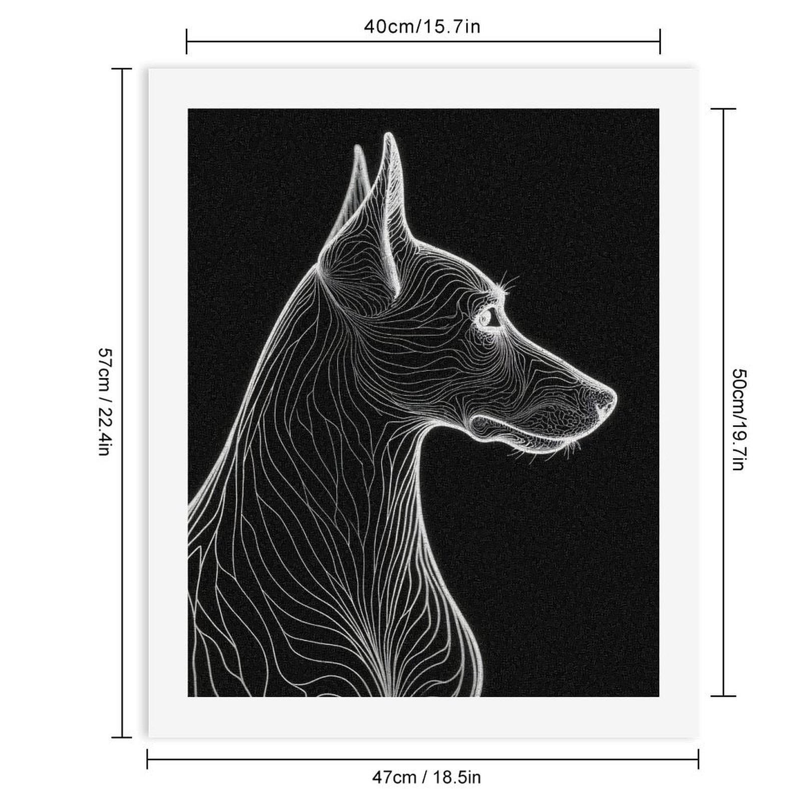 Paint By Numbers Kit for Adults Beginner - DIY Abstract Canine Line Art Design Canvas Painting Kits for Adults, Frameless Paint By Number for Adults for Home Wall Decor 16x20 Inch