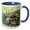 Blue/White, variant on 3drose, Norway, Troms. Male Reindeer Wildlife - Eu21 Fno0226 - Fredrik Norrsell, 11oz Two-tone Green Mug
