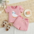 thumbnail image 2 of Summer Outfits Set for Toddlers – Cute Flower Short Sleeve T-Shirt & Pants 2Pcs Gift Set Summer 2Pcs Gift Outfits Set Girls Summer Set 0-3 Years,12-18 Months, 2 of 8