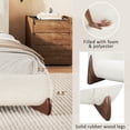 thumbnail image 4 of MODERNLUXE King Boucle Upholstered Platform Bed, Low Profile Modern Minimalist Bed Frame with Thick Curved Headboard & Wood Legs for Teens Adults,Cream White, 4 of 10
