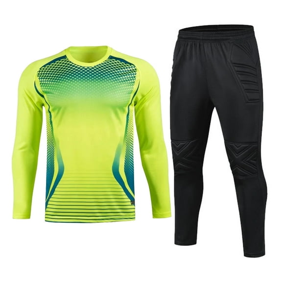 Goalkeeper Jersey Padded Soccer Jerseys Set Men Adult Uniforms Pants Shirts