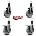 thumbnail image 2 of 5 Inch Semi Steel Swivel 1-5/8 Inch Expanding Stem Caster Set 2 Brakes, 2 of 2