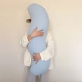 thumbnail image 2 of ZhangC Pea Pod Body Pillow for Side Sleepers, 41 Inch Ergonomic Cooling Memory Foam Leg Support Pillow with Ice Silk Cover, Blue Maternity Side Sleeping Aid for Hips and Back Relief, 2 of 4