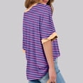 thumbnail image 3 of MKLEKYY Playeras Mujer Camiseta Informal De Verano Para Mujer, Cuello Redondo, Holgada, Con Estampado De Rayas Y Degradado, De Manga Corta, 870 Talla M, 3 of 3