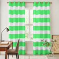 thumbnail image 5 of Kitchen Curtains 84 Inch Length 2 Panels, Green Striped Grommets Window Treatment Curtain, Modern Simple Monochrome Geometric White Thermal Curtains Drapes for Living Room/Bathroom, 5 of 9