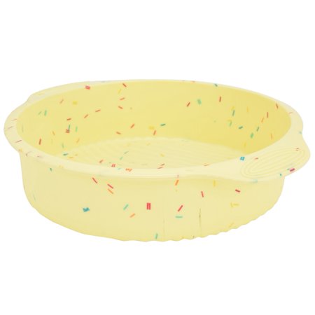 

Cake Baking Pan Cake Pan Reusable Non-stick Durable Round For Home Kitchen Yellow With Color Particle