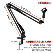 Adjustable Microphone Boom Arm Kit – Professional Studio Mic Stand with Pop Filter, Shock Mount & Adapters