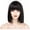Black, variant on Short Straight Bob Wig With Flat Bangs Synthetic Hair Wig, One Cut Blunt Bob Style Natural Look Wig for Women Daily Wear Party Cosplay Short Hair Wig