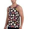 thumbnail image 2 of Fotbe Rainbow Flowers Pattern Men's Quick Dry Workout Tank Top Gym Muscle Tee Fitness Bodybuilding Sleeveless T Shirt Breathable Workout Shirt-3X-Large, 2 of 9