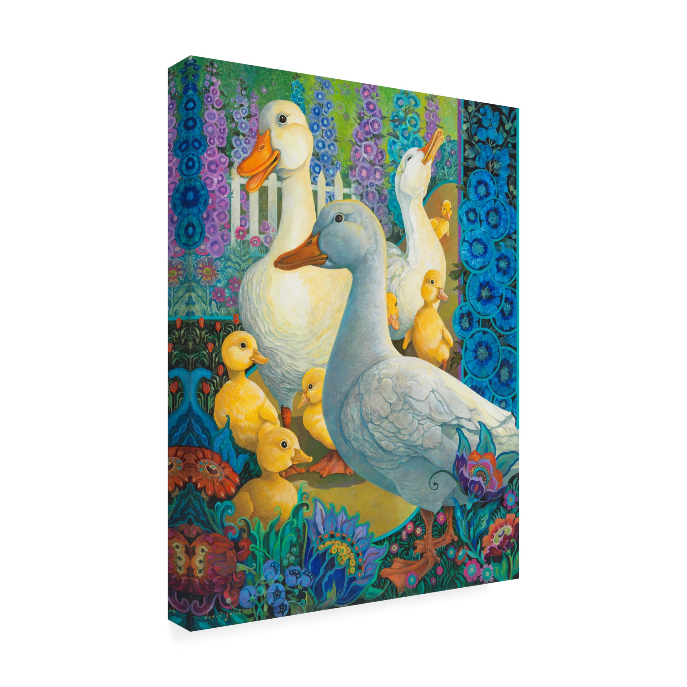 Canvas Wall Art - David Galchutt 'Duck Crossing' Wall Art for Living Room, Bedroom, or Office Décor by Trademark Fine Art - 18 x 24 Inches