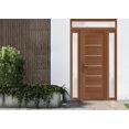 thumbnail image 2 of Front Exterior Prehung Metal-Plastic Door | Manux 8415 Walnut | 2 Side and Top Sidelite Transom | Office Commercial and Residential Doors Entrance Patio Garage 54 x 94 (W12+30+12x80+14) Right-hand, 2 of 5