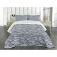 thumbnail image 3 of Ambesonne Tribal Quilted Bedspread Set 3 Pcs, Vintage Lines, King Size, Dark Blue White, 3 of 5