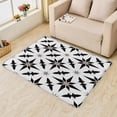 thumbnail image 1 of Geometric Rug, Black White Floral Area Rug 4x5, Modern Decorative Rugs for Bedroom, Rugs Low Pile Washable Stain Resistant Easy Clean for Dining Room, Living Room Soft Carpet Decor Xsu&-31, 1 of 7