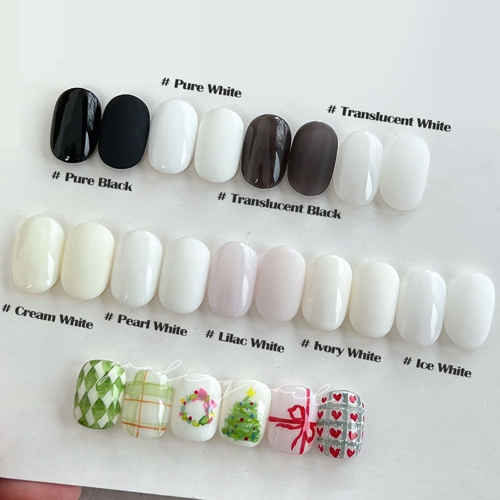 6 Colors Moonlight Pearl Aurora Nail Powder + 9 black white gel nail polish -Metallic Chrome Nail Powder-Mermaid Iridescent Holographic Mirror Powder- Glitter Pigment Manicure Powder