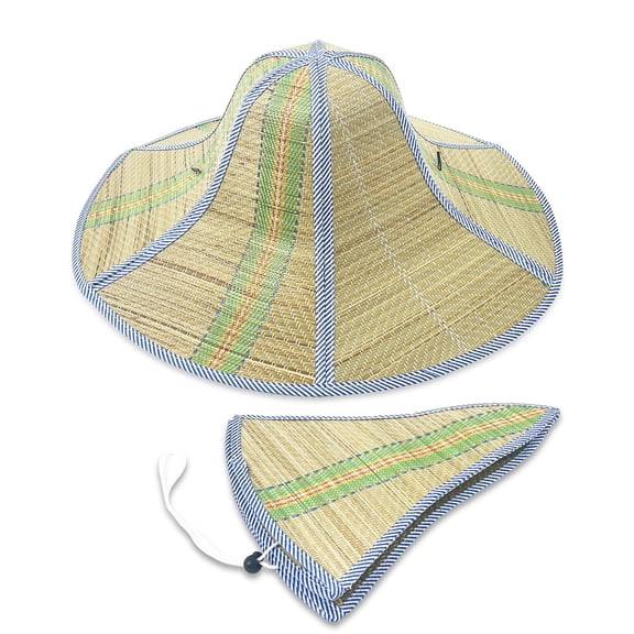 Foldable Straw Hat for Farmer Men Women Adult Fishing Sun Fan Cap Summer Cool Floppy Wide Brim Beach Hat.