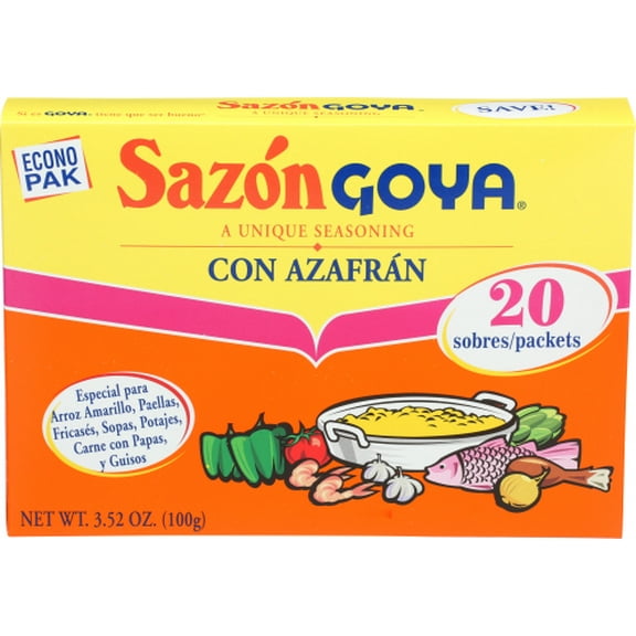 (Pack of 18) Goya Sazón Azafrán 20 ct 3.52 oz