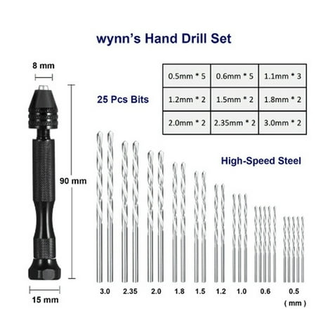 

GiliGiliso Clearance Mini Aluminum Hand Drill Alloy Steel Drill Rotary Tool Wooden Drill