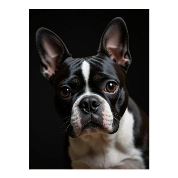 Diamond Art Kit for Adults, Boston Terrier Close Up Portrait Diamond Painting for Adults Beginners, DIY Diamond Art Painting Kits, 5D Diamond Painting Crafts for Home Decor 12x16 Frameless