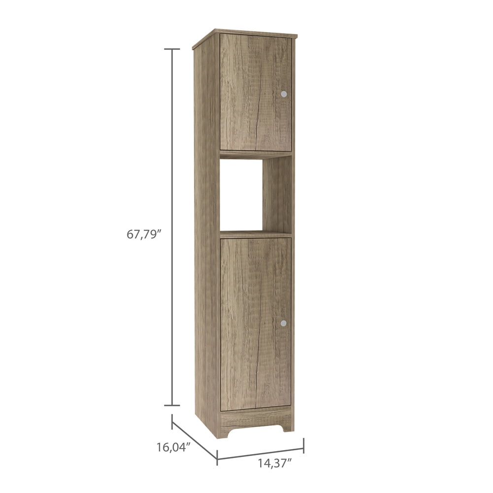 Cfowner 68" H Tall Bathroom Storage Cabinet w/ 2 Doors, Narrow Linen Tower Freestanding w/ Shelves for Home, Kitchen, Versatile, Anti-Tipping