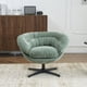thumbnail image 5 of Silla de oficina de chenilla moderna, silla de acento giratoria de 360 ° con cojín extraíble, silla de oficina redonda, base de metal negro, 5 of 5