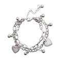 thumbnail image 2 of Fashion Women 2-layer Love Heart Cross Charm Hand Chain Bracelet Jewelry Gift, 2 of 6