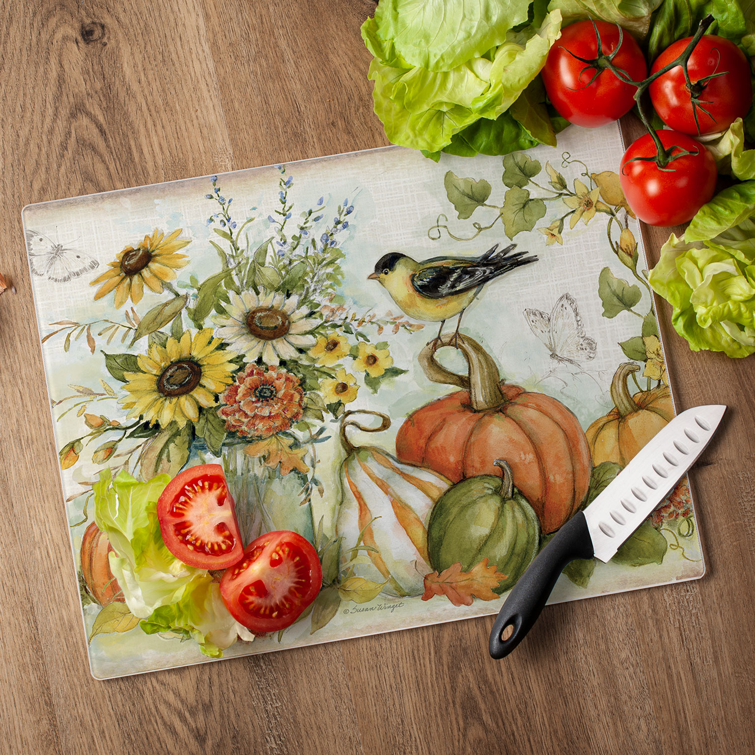 CounterArt Autumn in the Air 3mm Tempered Glass Cutting Board