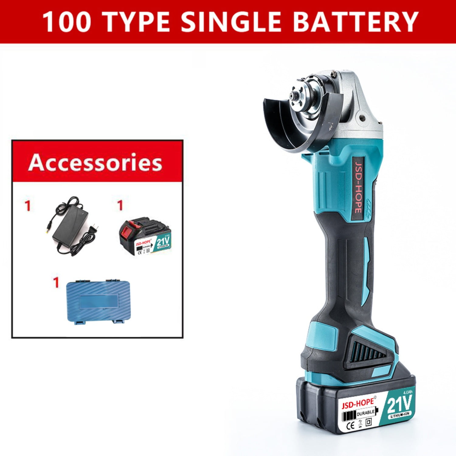 Brushless Cordless Angle Grinder, High-Power Lithium-ion Grinding and Polishing Tool